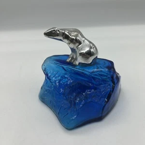 Vtg Avon Arctic King Windjammer Aftershave Glass Blue Bottle Mountain - Bild 1 von 12