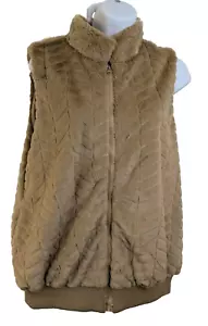 Joy Joy, women's, Faux Fur Vest, light brown, New with tags - Picture 1 of 6