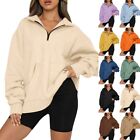 Women Oversized Pullover Fleece Sweatshirt Casual Loose Fit Fall Y2K Clothes