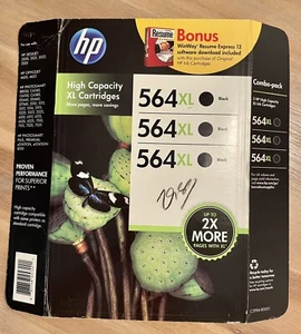 HP 564XL Black Ink C2P84BN Cartridge 3-Pack Expiration 02/2015 - Picture 1 of 2