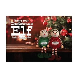 History & Heraldry Personalised Shelf Elf and Tree Decoration [Names M-Z] - Picture 1 of 48