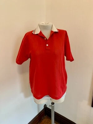 Camisa Polo De Colección Años 70 80 Dorado Roja Malla Transparente Para Hombres Grande Tejida Bandera Playa Foto 1 de 4