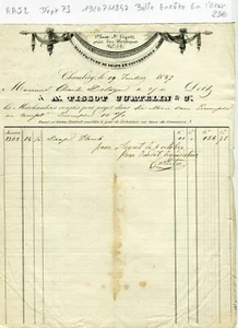 Dépt 73 - Chambéry 46 Place St Léger - Belle Entête d'une Manufacture 19/07/1847 - Picture 1 of 1