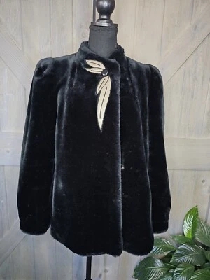 Vintage Sasson Faux Fur Coat sz 11 - Image 1 of 4