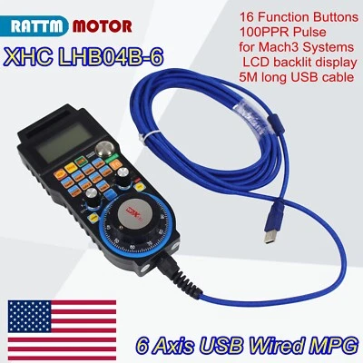 〖USA〗6 Axis 5m Wired Mach3 Handwheel MPG Pendant fo CNC Router Engraving Machine - Image 1 of 4
