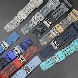 16mm Bracelet Black For Casio G-Shock GA-100 110 GD-120 Resin Watchband Strap - Picture 1 of 16