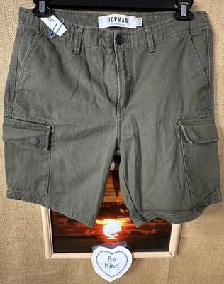 Topman Hombre Verde 34W Carga Plana Cremallera Sólida Relajado EUR 50 Foto 1 de 4