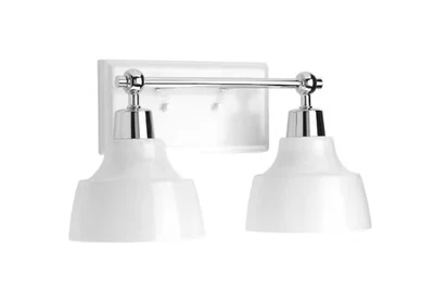 Progress Lighting Bramlett 2-Light Polished Chrome Coastal Bath Vanity Light - Image 1 of 4