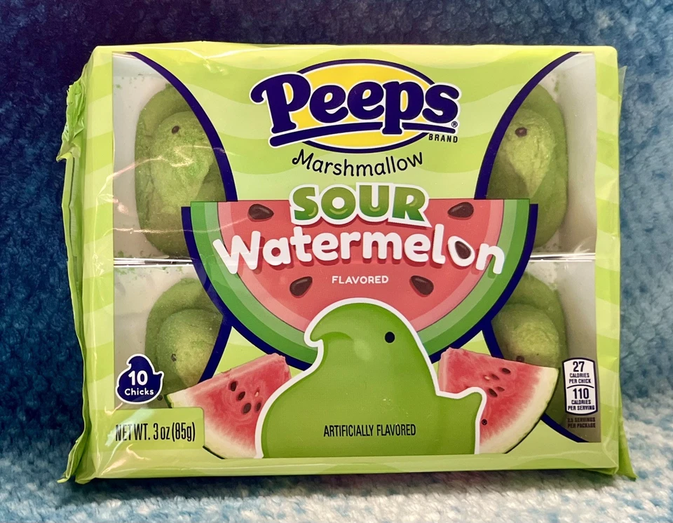 Peeps Sour Watermelon Flavored Marshmallow Chicks 10 Ct 3 Oz Easter Candy