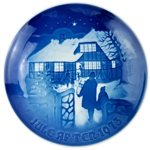 Bing & Grondahl Annual Christmas Plate 1973 Country Christmas No Box 9073 7" - Bild 1 von 6