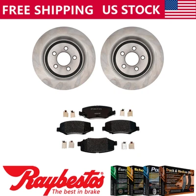 Kit de rotores de freno traseros + pastillas metálicas y herrajes para Dodge Nitro 2007-2011 Foto 1 de 4