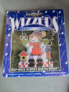 VTG Janlynn Wizzers Cross Stitch "Albert and Birds" Ornament Kit SGP-0926 NIP - Picture 1 of 2
