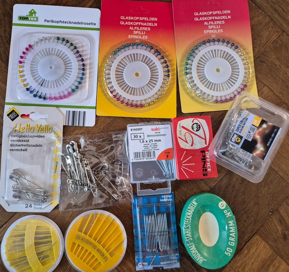 Neu-Glaskopfnadeln-Stecknadel-Sicherheitsnadel-Nähnadel - Bild 1 von 1