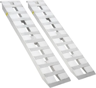 2PCS 94"x 15"Aluminum Trailer Ramps 6000lbs Capacity Heavy-Duty Loading Ramps - Image 1 of 4