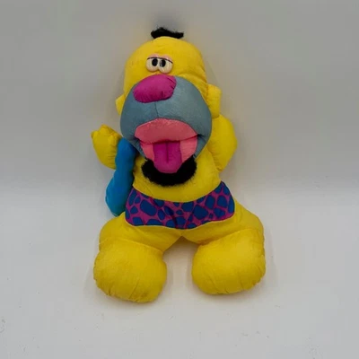 PUFFALUMPS Yellow Grunting Caveman Plush Doll Fisher Price 1992 Stuffed Toy - Image 1 of 4
