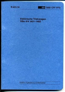 Reglement-Elektrische Triebwagen-RBe 4/4 1401-1482 - - Foto 1 di 1