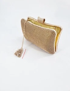 Pochettes et Clutches Soirée/Marriage, Brillant pour Femme Cristal DORE  1X - Imagen 1 de 7
