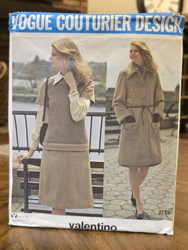 Vogue Couturier Design 2759 Cappotto gonna pantaloni top Valentino Busto 34