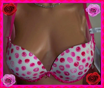 NWT $36 36B BOHO VIntage ROSE Pink Ribbon Isaac Mizrahi  Plunge UW PushUp Bra  - Image 1 of 4