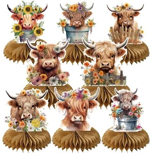Highland Cow Party Decorations Highland Cow Birthday Party Table Decorations Chi - Picture 1 of 6