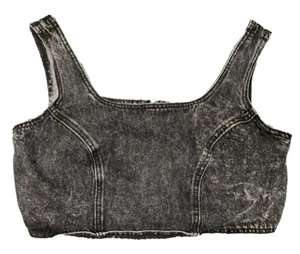 LABELRAIL x HANA CROSS Designer Collab Punk/Goth Black Denim Crop Tank - Sz 16 - Picture 1 of 5
