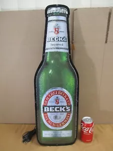Vintage Beck's deutsche Bierflasche Licht Bar Schild 26" x 8" Neu aus altem Lagerbestand - Bild 1 von 9