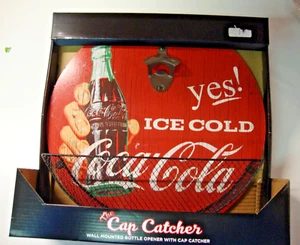 NEW The Cap Catcher Coca-Cola Wall Mounted Bottle Opener With Cap Catcher - Picture 1 of 1