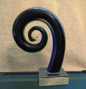 Vintage Murano Glas freie Form abstrakte Skulptur auf Sockel 6 1/2 cm hoch - Bild 1 von 8