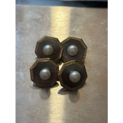 Antiguo MIKIMOTO Cub Links K14 YG Pearl Shell [EXC] limitado de JAPÓN◎ Foto 1 de 4