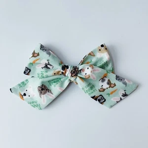 Large 5 Inch Easter Bow Featuring Dogs Wearing Bunny Ears - Picture 1 of 2
