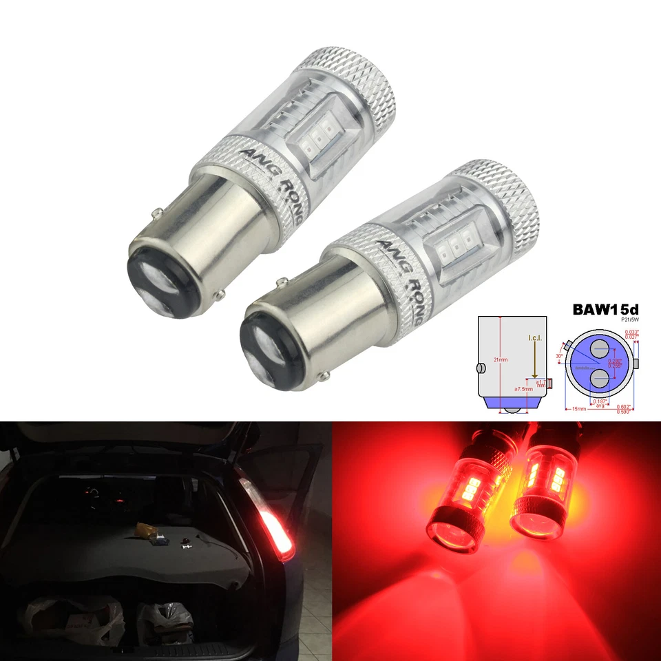 2x 567 Pr21/5w 780 Baw15d 40 SMD LED Light Red Rear Fog Tail Stop Brake Bulb DRL