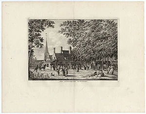 Antiker Druck-DOMBURG-ZEELAND-NIEDERLANDE-Bulthuis-1790 - Bild 1 von 1