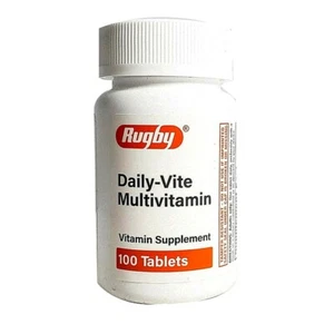 Rugby Daily Vite Multivitamin One A Day Supplement Generic Centrum 100ct 3/26 - Picture 1 of 1