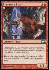 1x FOIL Bladetusk Boar M13 MtG Magic Red Common 1 x1 Card Cards