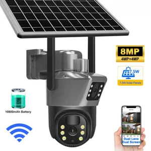 4K 8MP Solar Battery Camera Outdoor WiFi Security AI Human Detect HD Video CCTV - Picture 1 of 21