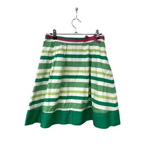 Mini Boden Green & White Stripe Cotton Skirt Girls Size 13-14 St Patrick’s Day - Picture 1 of 5
