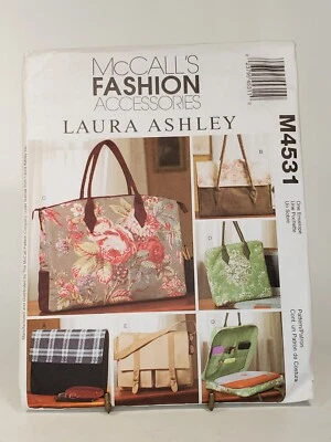 Pattern Bags Laura Ashley Business Totes One Size McCalls M4531 - Image 1 of 2