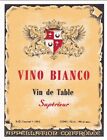 VINO BIANCO VIN DE TABLE SUPERIEUR WINE LABEL 3-1/2 x 4-5/8 INCH