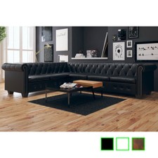 vidaXL Divano Comodo Divani Chersterfield 6 Posti Pelle Artificiale Colori Vari