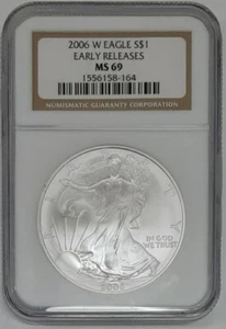 2006-W American Silver Eagle 1oz Coin NGC MS-69 Early Releases - Picture 1 of 2
