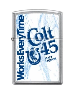 Colt 45 Malt Liquor Works Every Time - Street Chrome Zippo Lighter - Picture 1 of 3