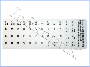 Adesivi Bianchi White Spanish Sticker Keyboard Etiqueta Pegatinas Blanco Espanol - Imagen 1 de 1