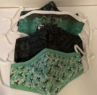 Minecraft Kids Face Masks. Set 0f 4. Fast Shipping 3 Different Designs New - Image 1 of 4