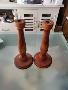 Wood Candle Holder, Set of 2 - Decorative tall candle holders💥✨ - Picture 1 of 10