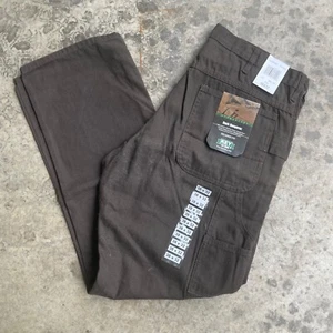 Neu mit Etikett Key Duck Latzhose doppeltes Knie dunkelbraun Rinde lockere Passform Arbeitshose 38 x 32 - Bild 1 von 7