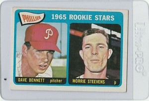1965 TOPPS #521 DAVE BENNETT & MORRIE STEEVENS ROOKIE RC PHILLIES HIGH NUMBER # 