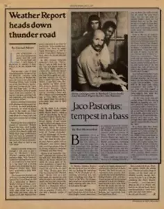 Weather Report Jaco Pastorius Interview/article 1978 RS-SLAV - Foto 1 di 1