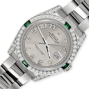 Rolex Datejust Grey Koncentryczna tarcza 36mm 2,5ct Diamentowa ramka 116200 Stalowy zegarek