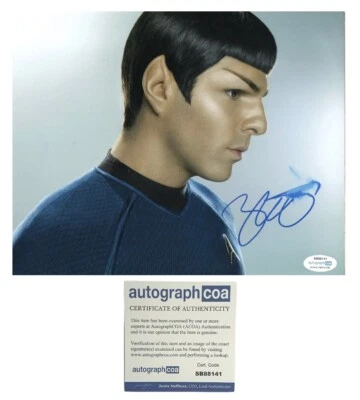 ZACHARY QUINTO SIGNED STAR TREK 8x10 AUTOGRAPHED SPOCK ACOA - Image 1 of 2