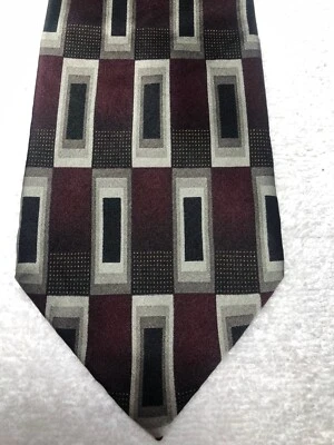 Gravata masculina Alexander Julian bordô com ouro preto cinza 4 x 60 - Imagem 1 de 4
